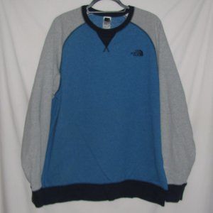 Mens' The North Face Blue Gray Two Tone Crewneck Sweatshirt Size XL Extra Large